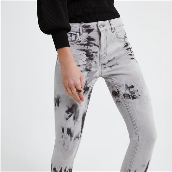 Zara Women’s Skinny Jeans Tie Dye Acid Wash 4